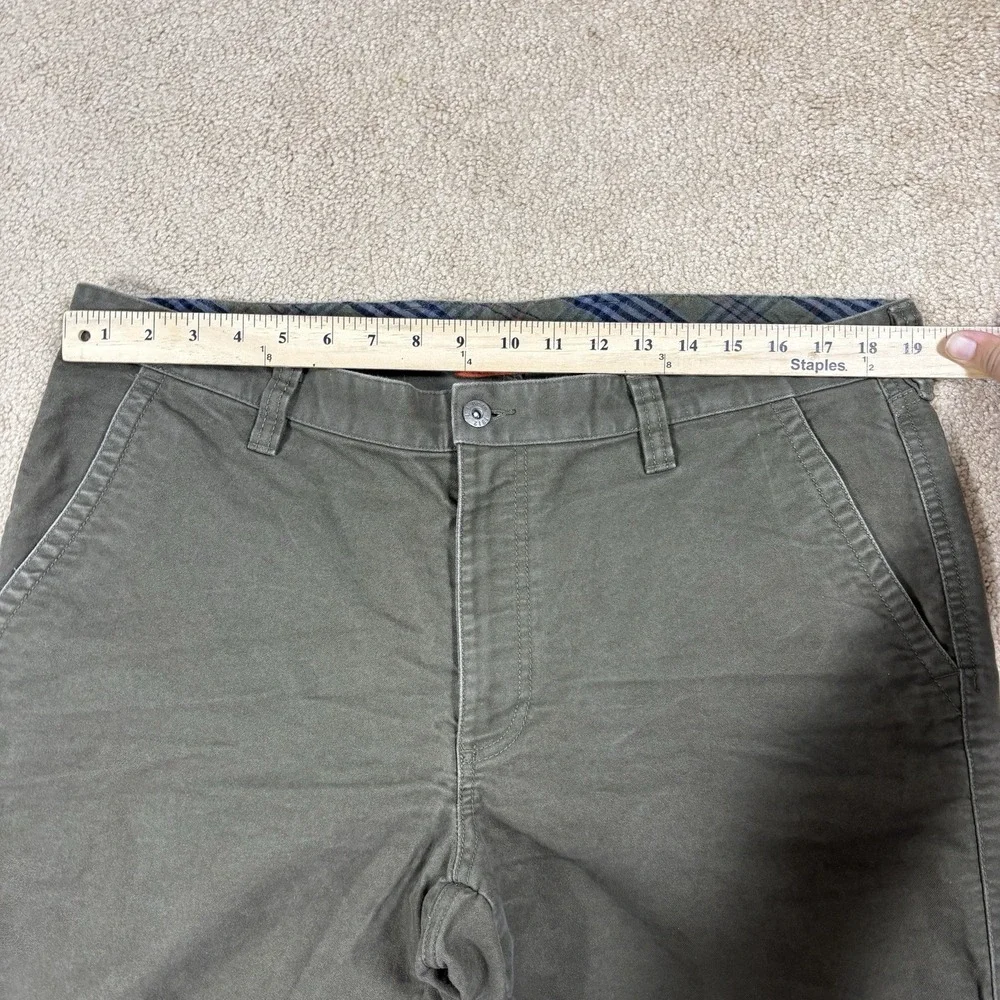 LL Bean Men's Pants Size 38 x 32 Green Chino Soft Flannel Standard Fit 298253